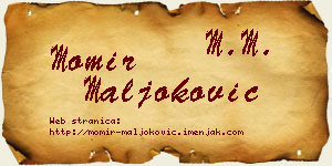 Momir Maljoković vizit kartica